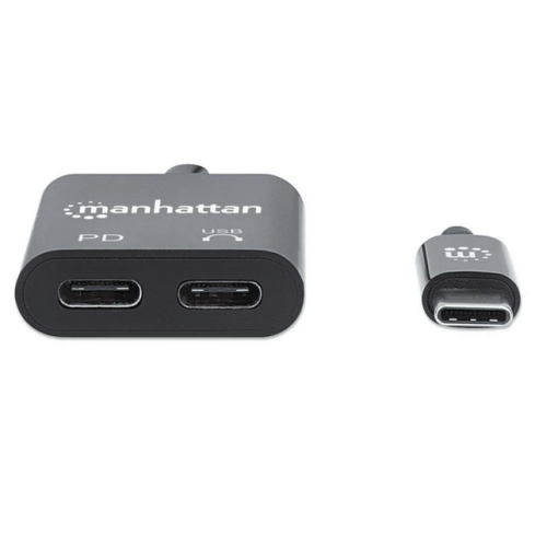 Adaptor Manhattan 153348, 2 x USB-C female - USB-C male, Black
