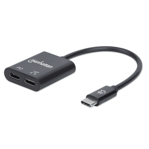 Adaptor Manhattan 153348, 2 x USB-C female - USB-C male, Black