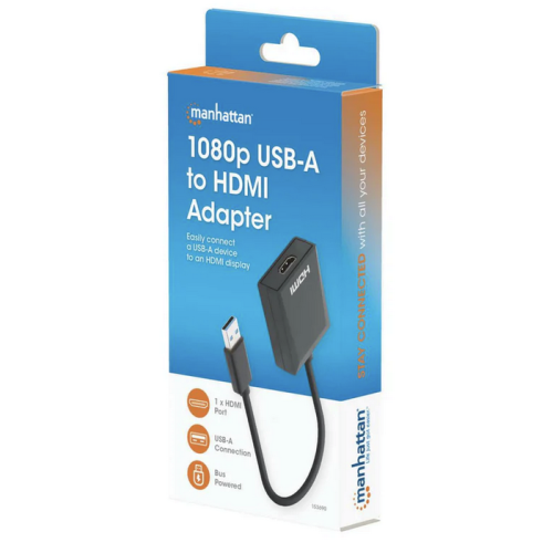 Adaptor Manhattan 153690, HDMI female - USB-A male, Black