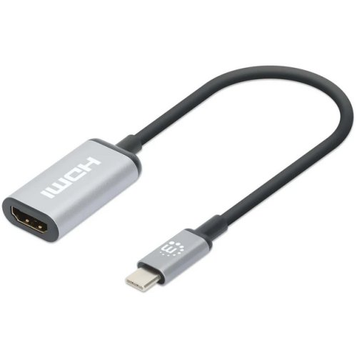 Adaptor Manhattan 153706, USB-C male - HDMI female, Gray