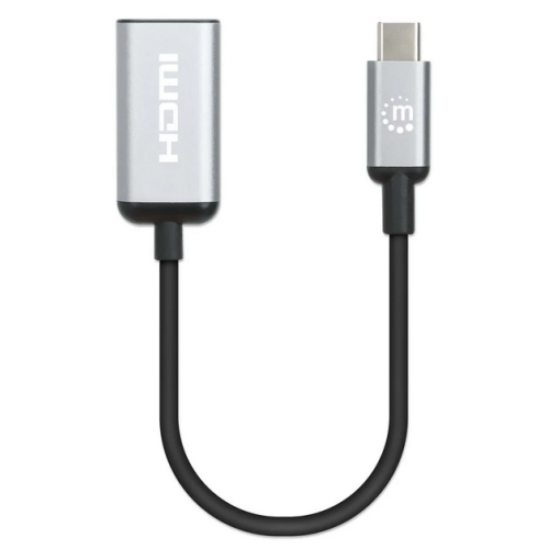 Adaptor Manhattan 153706, USB-C male - HDMI female, Gray