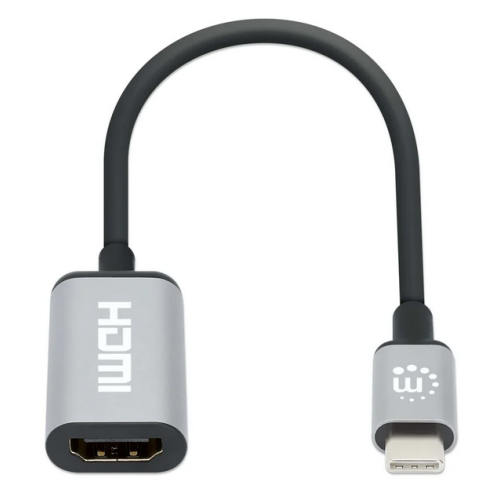 Adaptor Manhattan 153706, USB-C male - HDMI female, Gray