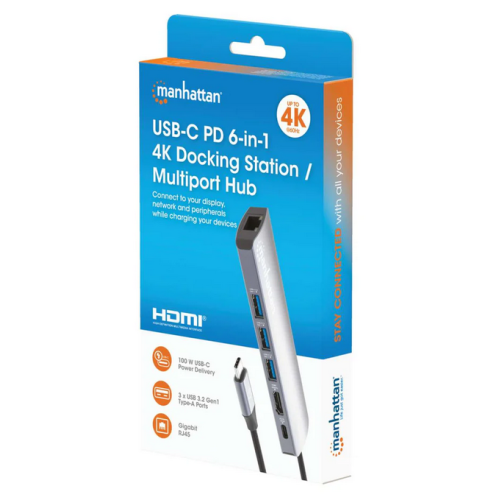 Docking Station Manhattan 6-in-1 153959, Gray