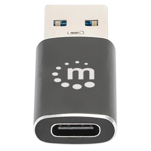 Adaptor Manhattan 153980, USB-A male - USB-C female, Black