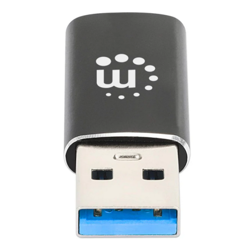 Adaptor Manhattan 153980, USB-A male - USB-C female, Black