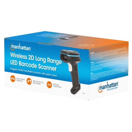 Cititor coduri de bare Manhattan 154185, 2D, USB Wireless, Black
