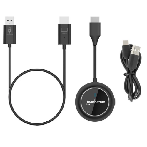 Adaptor Wireless Manhattan 154468, HDMI - USB-C, Black