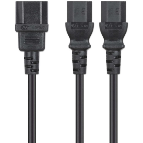 Cablu Manhattan Y-Splitter 157469, 2 x C13 - C14, 1.8 m, Black