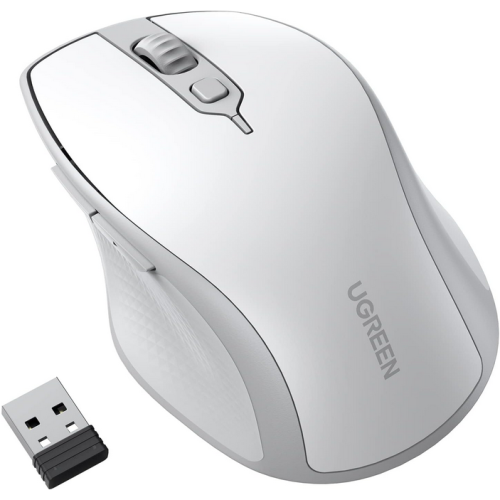 Mouse Optic Ugreen MU101, USB Wireless/Bluetooth, White