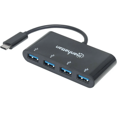 HUB USB Manhattan 162746, 4 x USB 3.2 gen 1, Black