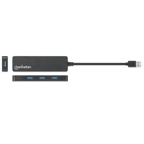 Hub USB Manhattan 164900, 4 x USB 3.2 gen 1, Black
