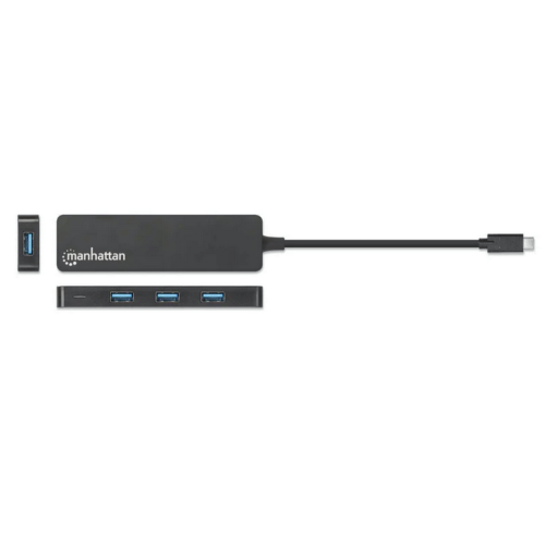 Hub USB Manhattan 164924, 4 x USB-A, Black