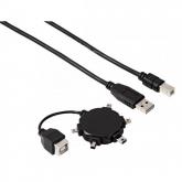 Cablu Hama Star 00039733, USB - USB-B, 0.45m, Black + Mini Adaptor USB 2.0
