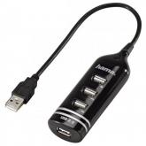Hub USB Hama Hub 1:4, 4x USB 2.0 Tip A, Black