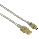Cablu de date Hama 00041533, USB 2.0 - mini USB, 1.8m, Clear