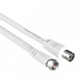 Cablu Hama 00042985, Coaxial - F-Stecker, 10m, White