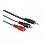 Cablu audio Hama 00043333, 3.5mm jack - 2x RCA, 2m, Black