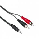 Cablu audio Hama 00048913, 2x RCA - 3.5mm, 2m, Black