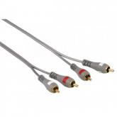 Cablu Hama 00078701, 2x RCA - 2x RCA, 1.5m, Gray