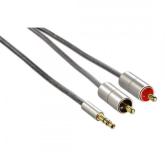 Cablu audio Hama AluLine, 3.5mm jack - 2x RCA, 2m, Gray