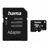 Memory Card microSDXC Hama 00108075 64GB, Class 10, UHS-I + Adaptor SD