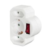 Adaptor priza Hama 00108846, 2 x CEE 7/16 Type C, 1 x Schuko, White