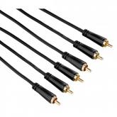 Cablu audio Hama 00122158, 3x RCA - 3x RCA, 3m, Black
