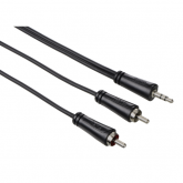 Cablu audio Hama 00122297, 2x RCA - 3.5mm jack, 5m, Black