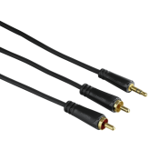 Cablu audio Hama 00122299, 3.5mm jack - 2x RCA, 3m, Black