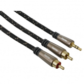 Cablu audio Hama 00122305, 3.5mm jack - 2x RCA, 1.5m, Gray