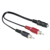 Cablu audio Hama 00122375, 2x RCA male - 3.5mm jack, Black