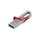 Stick memorie Hama Hook-Style, 8GB, USB 2.0, Silver-Red
