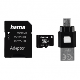 Memory Card microSDHC Hama 00124029 32GB, Class 10 + Adaptor SD + USB card reader
