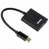 Adaptor Hama 00135748, USB-C - USB-C + 3.5mm jack, Black