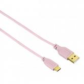 Cablu de date Hama Flexi-Slim 00135787, USB - USB-C, 0.75m, Pink