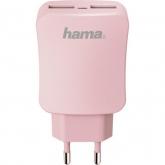 Incarcator retea Hama Design Line, 2x USB, 3.4A, Pink