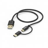 Cablu de date Hama 00178327, USB - USB-C/microUSB, 1m, Black