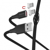 Cablu de date Hama Magnetic 00178373, USB - Micro USB, 1m, Black
