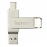 Stick memorie Hama C-Rotate Pro, 32GB, USB 3.0 Tip A/USB 3.1 Tip C, Silver
