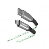 Cablu de date Hama Glow, USB Tip A - Lightning, 1.5m, Green