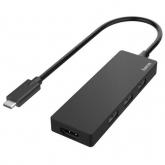 Hub USB Hama multiport, 3x USB 2.0 Tip A, 1x HDMI, Black