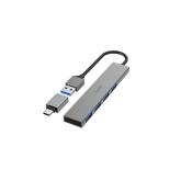 Hub USB Hama 00200141, 4x USB 3.0, Antracit