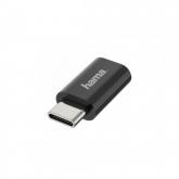 Adaptor OTG Hama OTG, USB-C - microUSB, Black