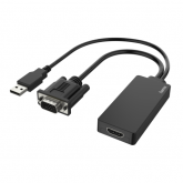 Adaptor Hama 00200342, VGA + USB -  HDMI, Black