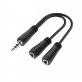 Cablu audio Hama Splitter, 3.5mm jack - 3.5mm jack, 0.15m, Black
