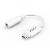 Adaptor audio Hama 00201524, USB-C male - 3.5mm jack female, White