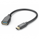 Cablu de date Hama 00201605, USB-C male - USB-A female, 0.15m, Black