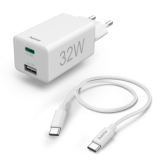 Incarcator retea Hama 00201692, 1x USB-A, 1x USB-C, 32W, White