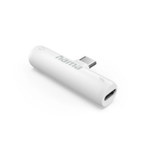 Adaptor Hama 00201523, USB-C male - USB-C female + 3.5mm jack female, White