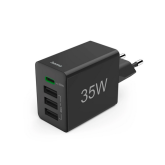 Incarcator retea Hama 00201990, 3 x USB 3.0, 1 x USB-C, 35 W, Black